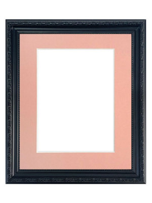 Shabby Chic Black Frame with Pink Mount for Image Size 10 x 4 Inch