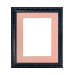 Shabby Chic Black Frame with Pink Mount for Image Size 14 x 8 Inch