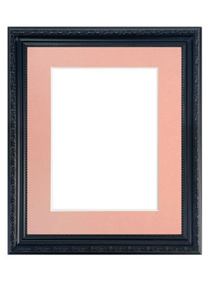Shabby Chic Black Frame with Pink Mount for Image Size 16 x 12 Inch