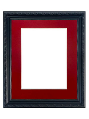 Shabby Chic Black Frame with Red Mount for Image Size 10 x 4 Inch