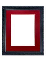 Shabby Chic Black Frame with Red Mount for Image Size 10 x 8 Inch