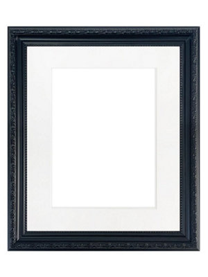 Shabby Chic Black Frame with White Mount for Image Size 10 x 4 Inch