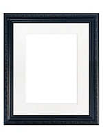 Shabby Chic Black Frame with White Mount for Image Size 14 x 8 Inch