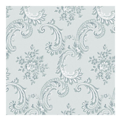 Shabby Chic by Rachel Ashwell Boudoir Beauty Blue Floral Wallpaper