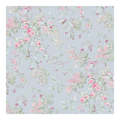 Shabby Chic by Rachel Ashwell Chelsea Blue Floral Wallpaper
