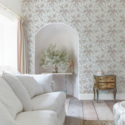 Shabby Chic by Rachel Ashwell Chelsea Fresh White Floral Wallpaper