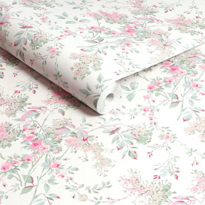 Shabby Chic by Rachel Ashwell Chelsea Fresh White Floral Wallpaper