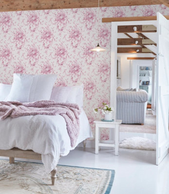 Shabby Chic by Rachel Ashwell Garden Floral Pink Tonal Floral Wallpaper