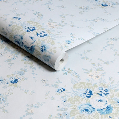 Shabby Chic by Rachel Ashwell Garden Floral Soft Blue Floral Wallpaper