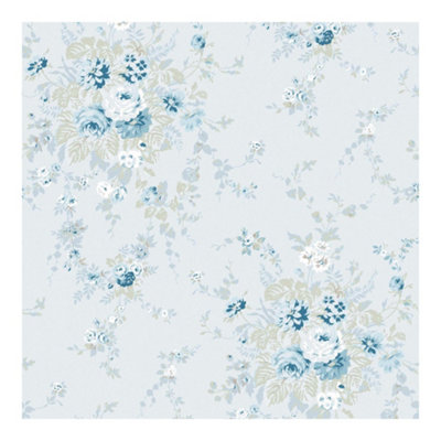 Shabby Chic by Rachel Ashwell Garden Floral Soft Blue Floral Wallpaper