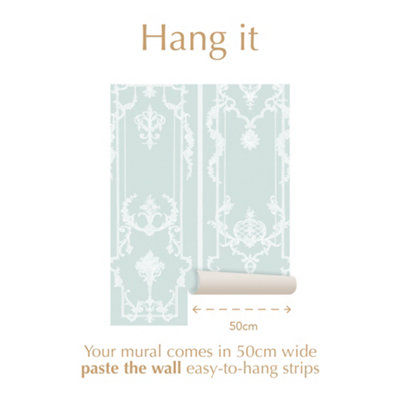 Shabby Chic by Rachel Ashwell Panel Francaise Blue Fixed Size Print to Order Mural