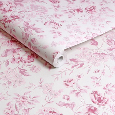 Shabby Chic by Rachel Ashwell Romantic Rose Pink Floral Wallpaper