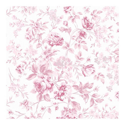 Shabby Chic by Rachel Ashwell Romantic Rose Pink Floral Wallpaper