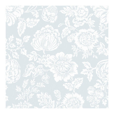 Shabby Chic by Rachel Ashwell Stipple Blue Floral Wallpaper
