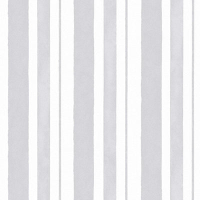 Shabby Chic by Rachel Ashwell Watercolour Stripe Grey Stripped Wallpaper