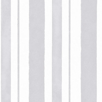 Shabby Chic by Rachel Ashwell Watercolour Stripe Grey Stripped Wallpaper