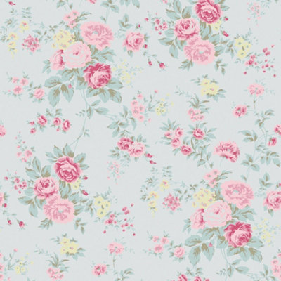 Shabby Chic by Rachel Ashwell Wild Flower Blue Floral Wallpaper