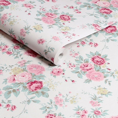 Shabby Chic by Rachel Ashwell Wild Flower Off White Floral Wallpaper