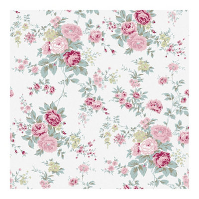 Shabby Chic by Rachel Ashwell Wild Flower Off White Floral Wallpaper