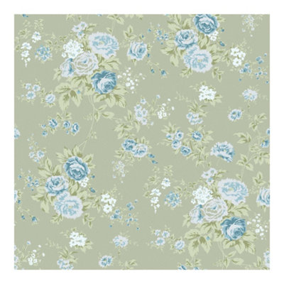 Shabby Chic by Rachel Ashwell Wild Flower Sage Floral Wallpaper