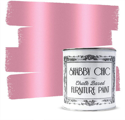 Shabby Chic Chalk Based Furniture Paint 1 Litre Metallic Pink Grape