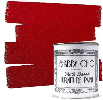 Shabby Chic Chalk Based Furniture Paint 1 Litre Metallic Red