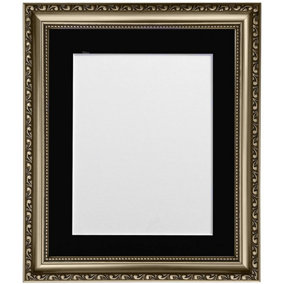 Shabby Chic Gun Metal Frame with Black Mount for Image Size 5 x 3.5 Inch