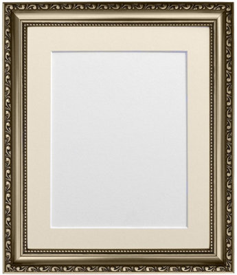 Shabby Chic Gun Metal Frame with Ivory Mount for Image Size 12 x 8 Inch