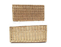 Shabby Chic Wicker Storage Chest Trunk Toy Blanket Box Large 84 x 45 x 46 cm,Natural