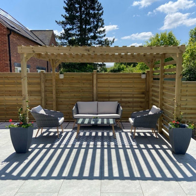 Shade Pergola - Wood - L360 x W480 cm - Light Green