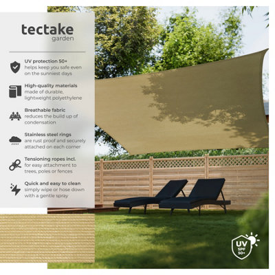 Shade Sail - rectangular with UV protection 50+, water-repellent - 5 x 5 m