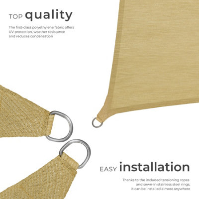 Shade Sail - rectangular with UV protection 50+, water-repellent - 5 x 5 m