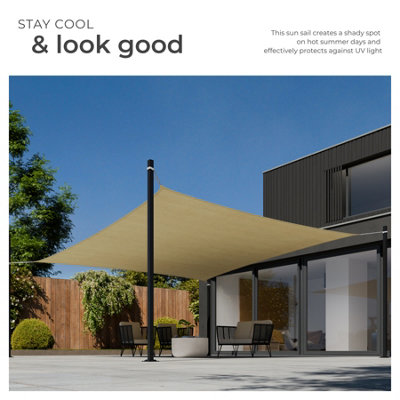 Shade Sail - rectangular with UV protection 50+, water-repellent - 5 x 5 m