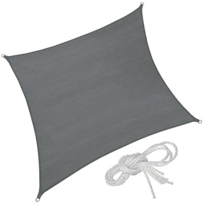 Shade Sail - rectangular with UV protection 50+, water-repellent, grey - 300 x 300 cm