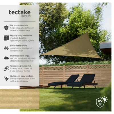 Shade Sail - triangular with UV protection 50+, water-repellent - 4 x 4 x 4 m