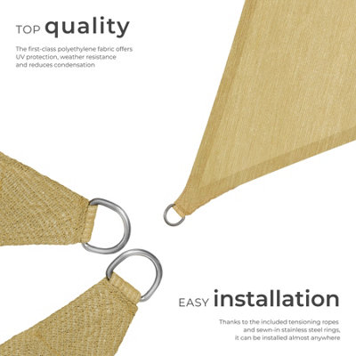 Shade Sail - triangular with UV protection 50+, water-repellent - 4 x 4 x 4 m