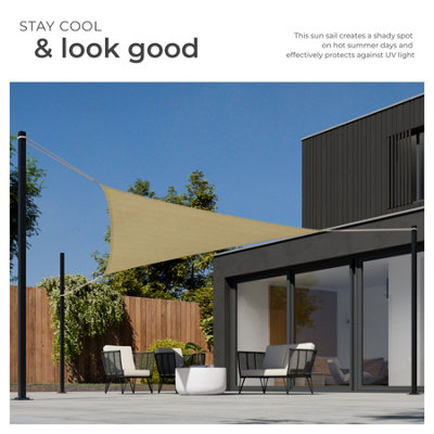 Shade Sail - triangular with UV protection 50+, water-repellent - 4 x 4 x 4 m