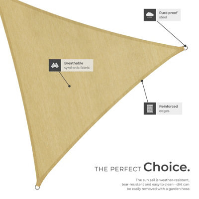 Shade Sail - triangular with UV protection 50+, water-repellent - 4 x 4 x 4 m