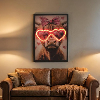 Shades Highland Cow LED Wall Art