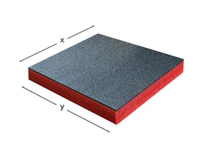 Shadow Foam Custom Size Easy To Clean Cut and Peel Foam (Red 70mm)