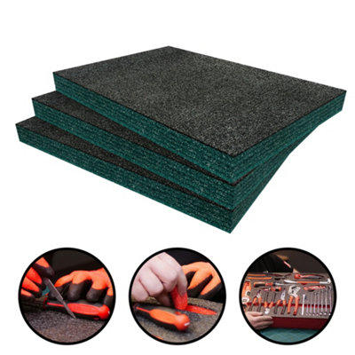 Shadow Foam Cut and Peel Tool Box Organiser - Value Pack (600 x 420mm) - Teal 50mm Pack of 3