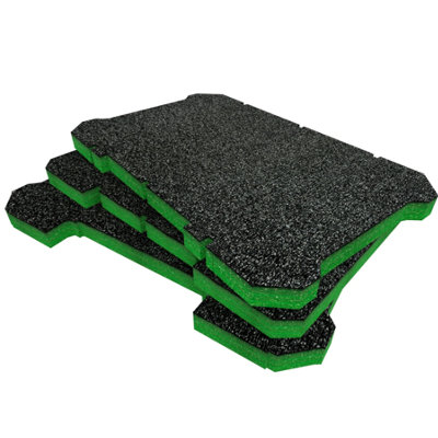 Shadow Foam Flex STACK PACK 3 Piece Storage System Inserts (Green 30mm)