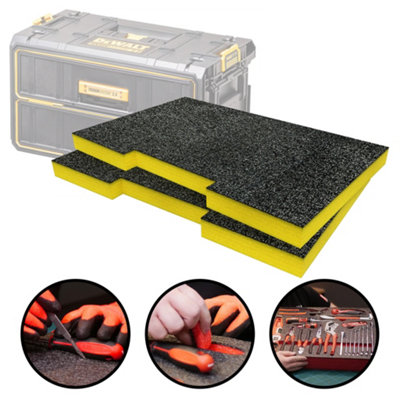 Shadow Foam Inserts for DeWalt ToughSystem 2.0 Drawers (Yellow 30mm)