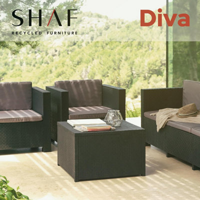 Shaf Diva Plastic Rattan Garden Furniture Set