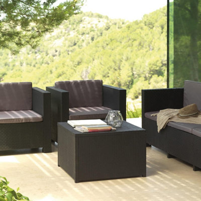 Shaf Diva Plastic Rattan Garden Furniture Set - 7