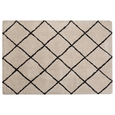 Shaggy Area Rug 140 x 200 cm Beige ADALAR