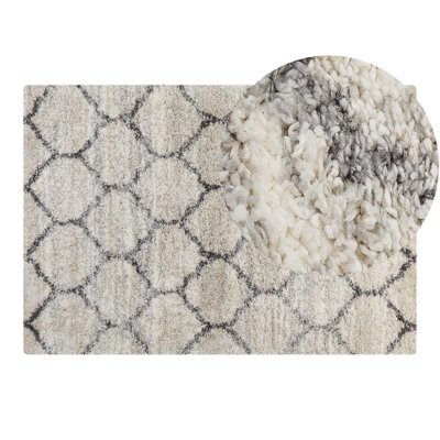 Shaggy Area Rug 160 x 230 cm Light Beige and Grey YEREVAN