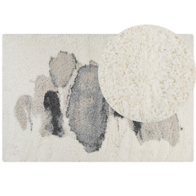 Shaggy Area Rug 200 x 300 cm White and Grey MASIS