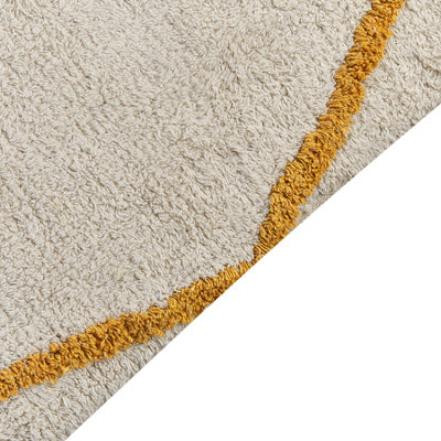 Shaggy Cotton Area Rug 160 x 230 cm Off-White and Yellow MARAND