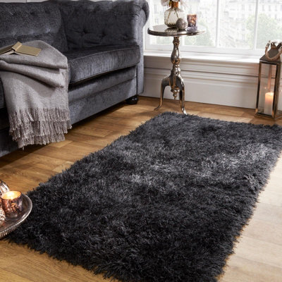 Shaggy Floor Rug Large Plain Soft Sparkle Mat Thick 5cm Pile